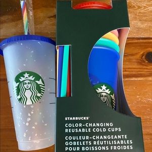 Starbucks confetti and color changing cups NWT